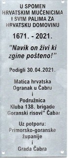 U spomen mučenicima i svima palima za hrvatsku domovinu