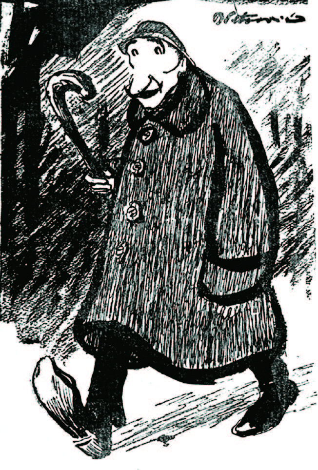 Branimir Petrović: Antun Gustav Matoš, karikatura, 1911.